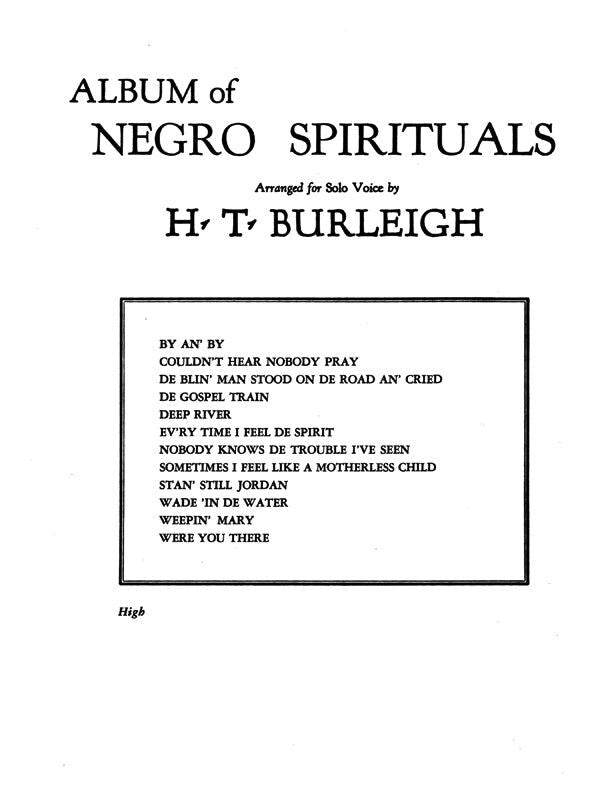 Album of Negro Spirituals High Book - Vocal Sheet Music for Solo Voice