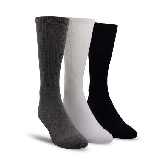Perris Licensed Fender "The Icon Back Tab" Large Crew Socks, 3-Pair, Charcoal/Black/White — view 2