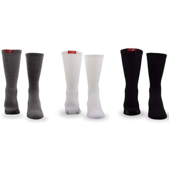 Perris Licensed Fender "The Icon Back Tab" Large Crew Socks, 3-Pair, Charcoal/Black/White — view 3