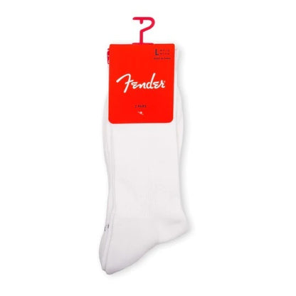 Perris Licensed Fender The Icon Back Tab Large Crew Socks White 3-Pair