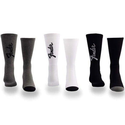 Perris Licensed Fender "Exploded Logo" Large Crew Socks - 3-Pair Assorted Colors — view 3