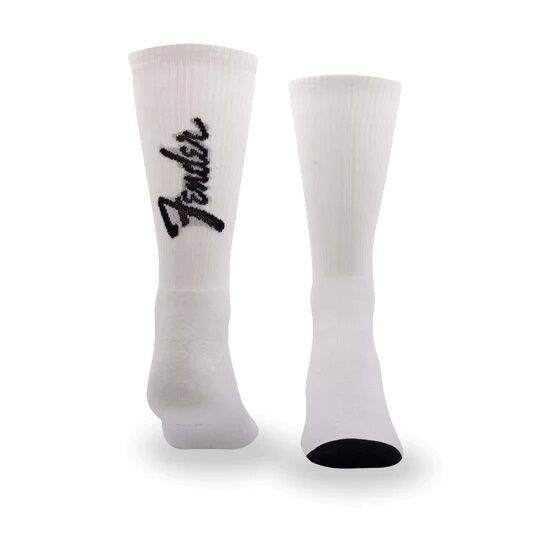 Perris Licensed Fender Exploded Logo Large Crew Socks - White (3-Pair) — view 3