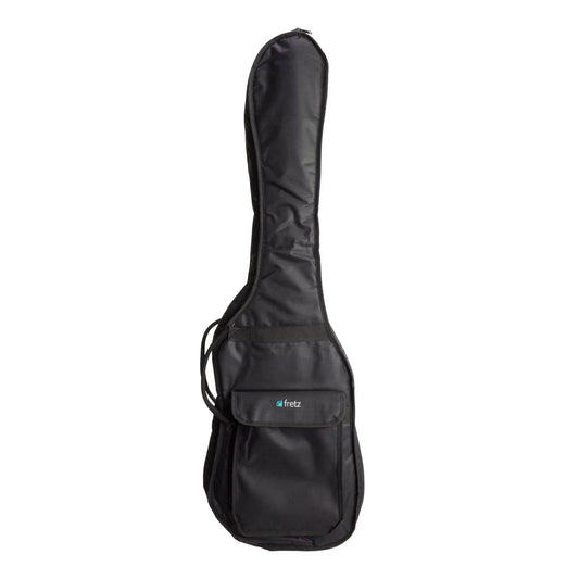 Fretz Heavy Duty Electric Bass Guitar Gig Bag with Foam Padding and Accessories Pocket - Black