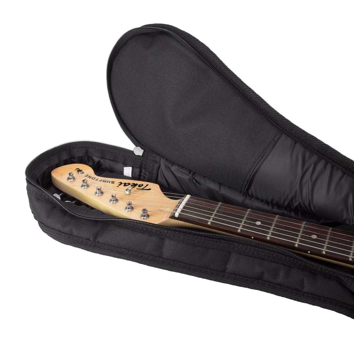 Fretz Heavy Duty Electric Guitar Gig Bag with Foam Padding and Accessories Pocket, Black — view 4