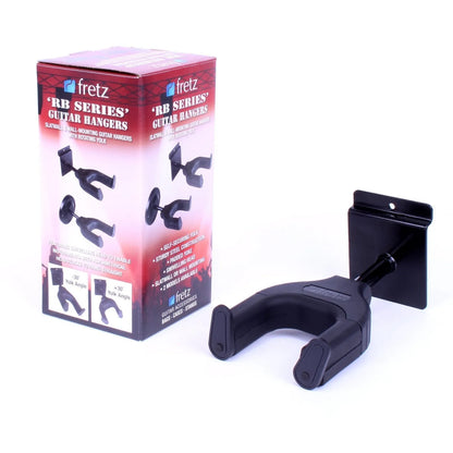 Fretz Short Self-Securing Slatwall Guitar Hanger Black