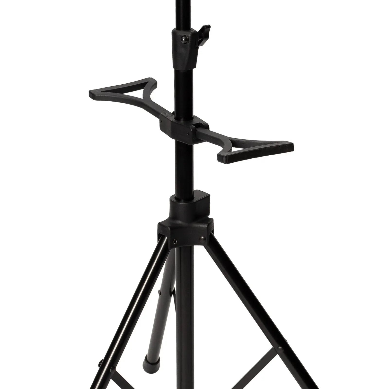Fretz Heavy Duty Adjustable Tripod Double Guitar Stand with Self-Locking Head Supports - Black — view 3