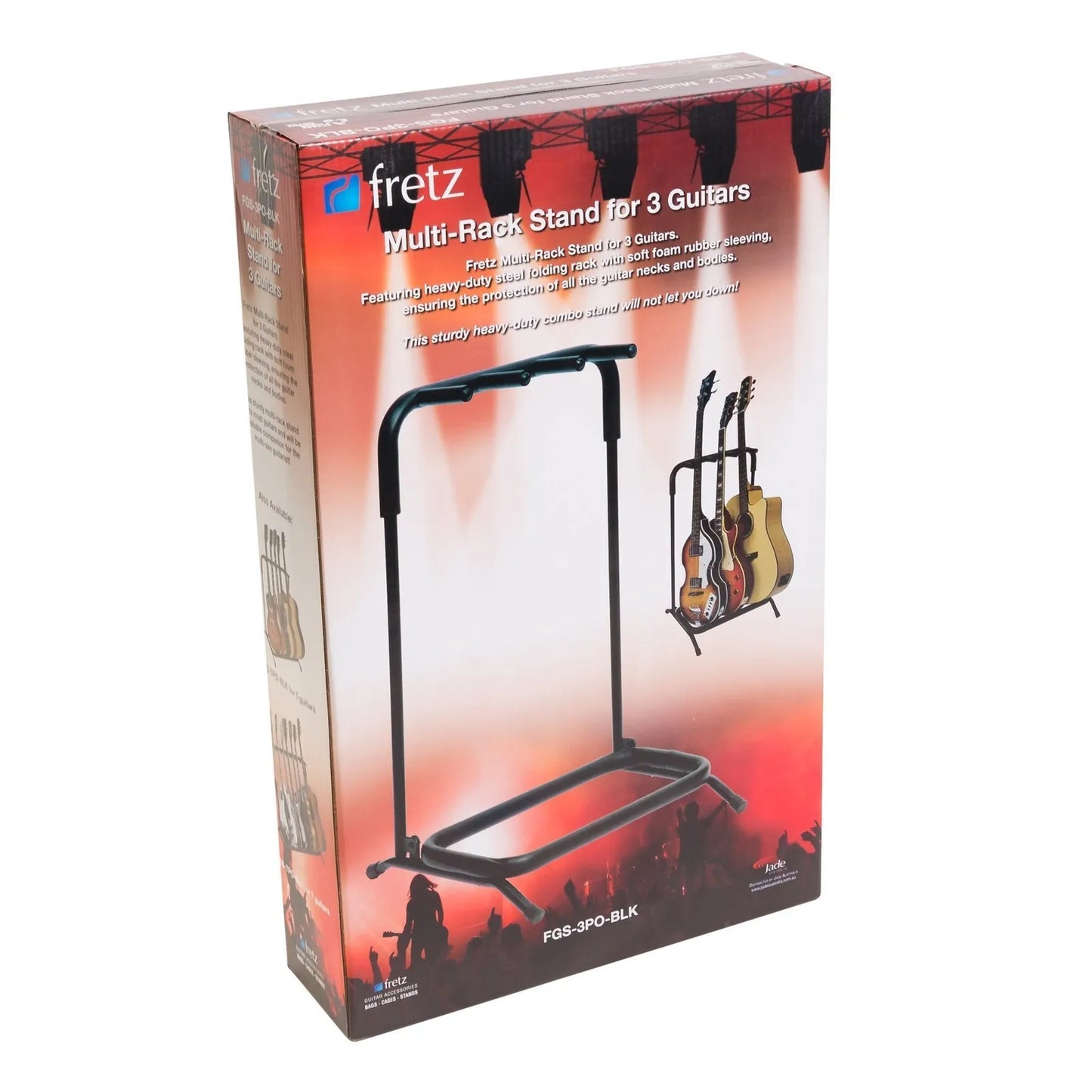 Fretz Multi-Rack Guitar Stand for 3 Guitars - Foldable, Lightweight, Durable Design — view 2