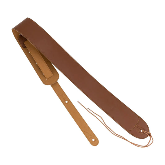 Fretz Microfibre Leather and Suede Guitar Strap, 2.5” Adjustable, Brown