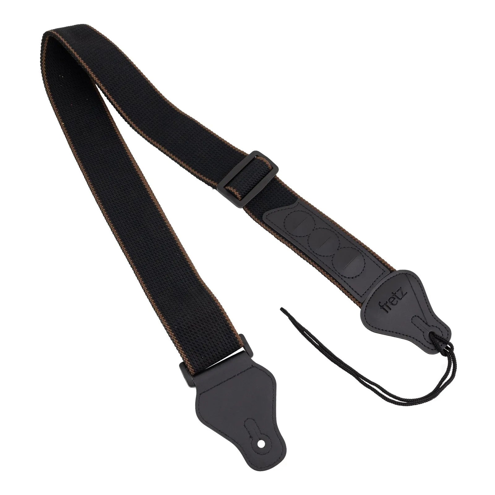 Fretz FGST-PCW25P 2" Polyweb Cotton Guitar Strap with Pick Holder - Black