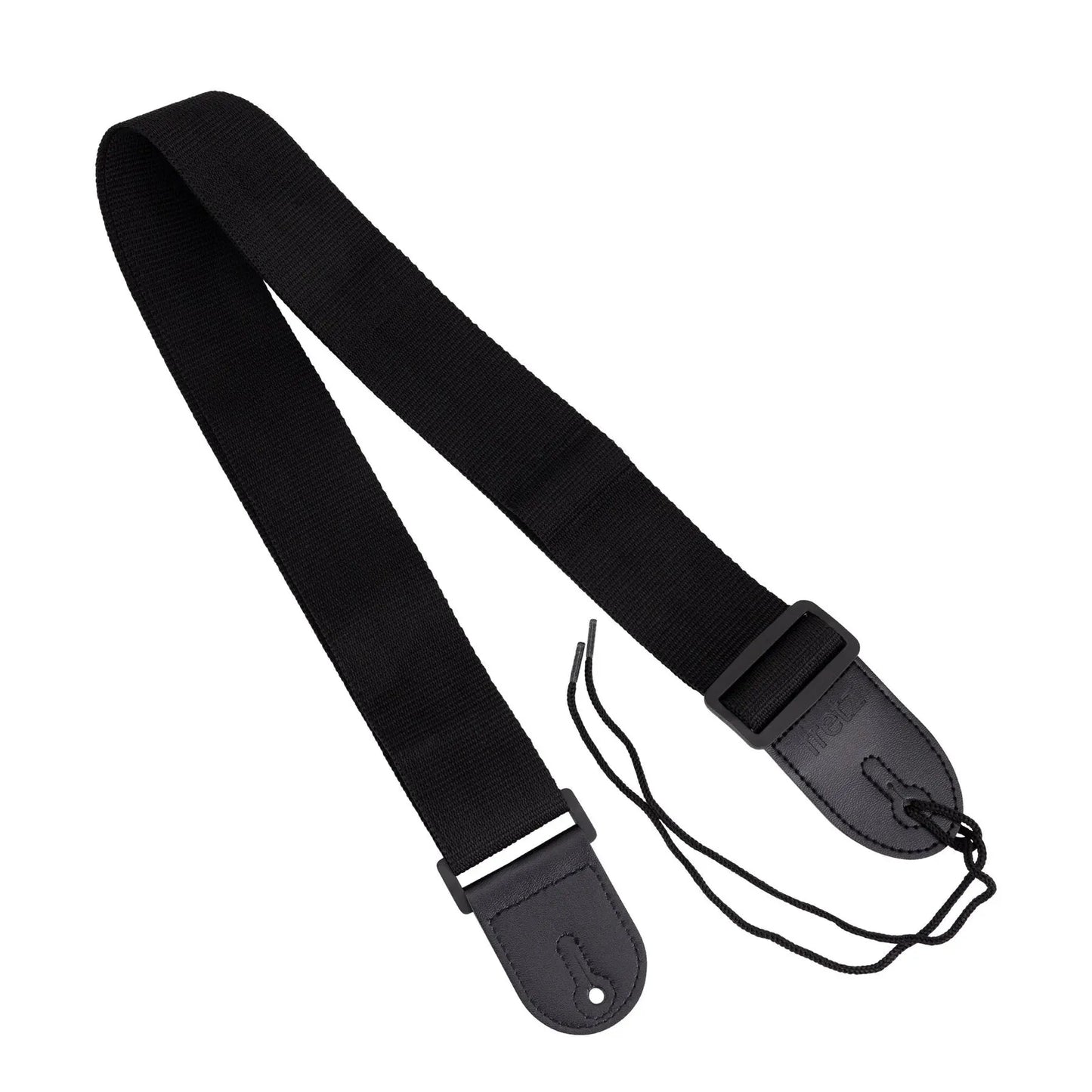 Fretz Adjustable Polypropylene Guitar Strap Black with Leather Ends