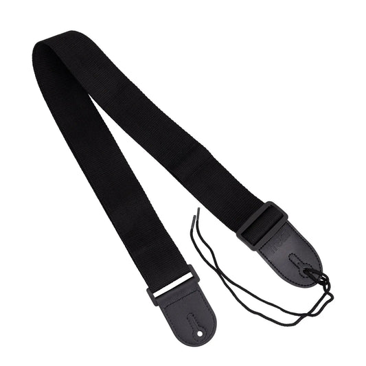 Fretz Adjustable Polypropylene Guitar Strap Black with Leather Ends