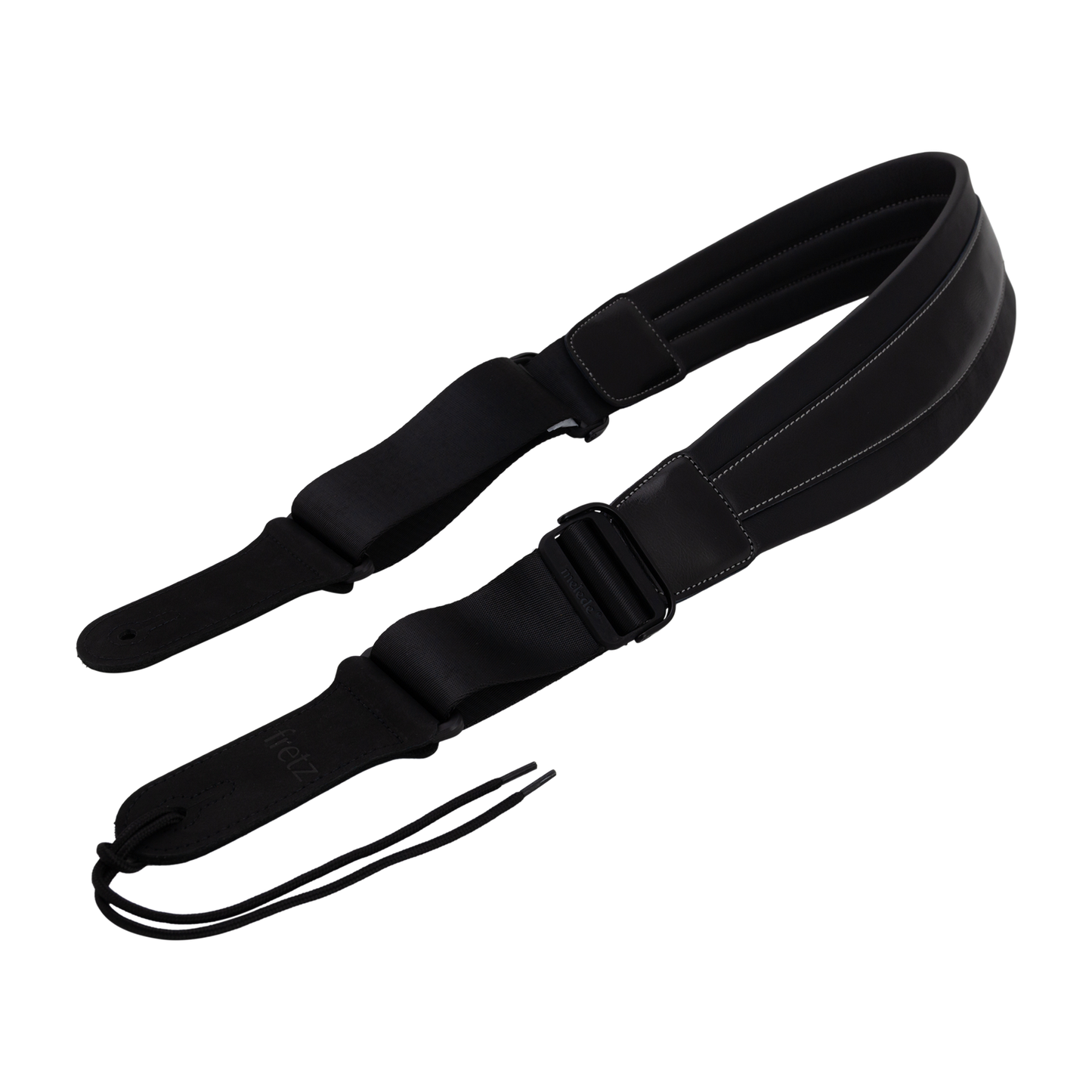 Fretz FGST-QA11-BLK 3.5" Leather Guitar Strap - Black