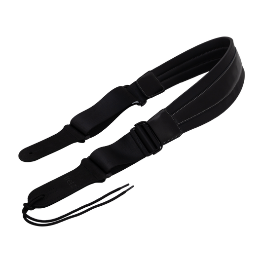 Fretz FGST-QA11-BLK 3.5" Leather Guitar Strap - Black