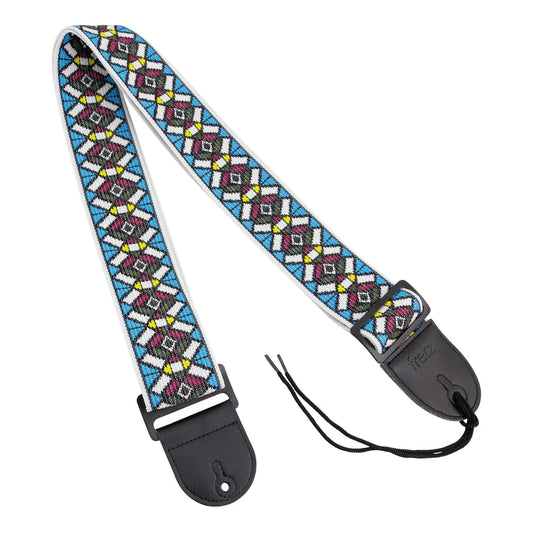 Fretz FGST-RETRO55 Woven Jacquard Polyester Guitar Strap, 2.5" Wide, Adjustable Up to 57" Length