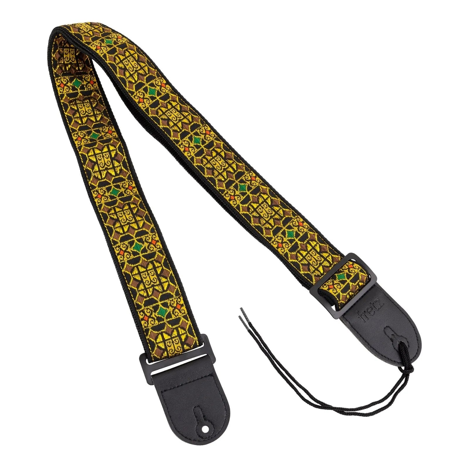 Fretz FGST-RETRO58 Woven Jacquard Polyester Guitar Strap - Royal, 2" Wide, Adjustable Up to 57" Length