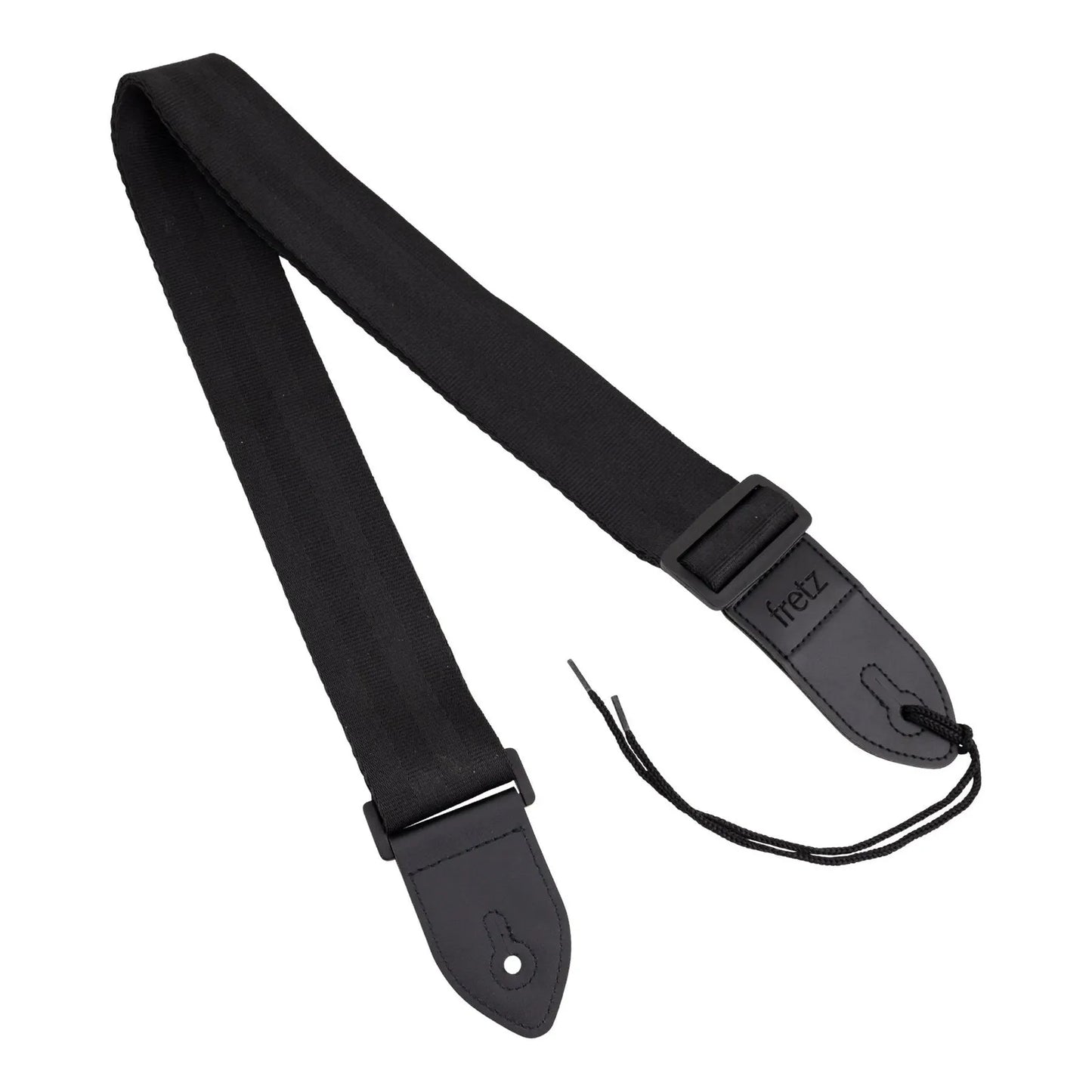 Fretz FGST-SB2 2" Adjustable Black Guitar Strap with Microfiber Leather Ends