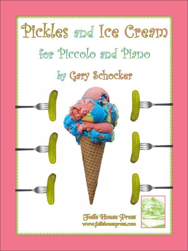Schocker - Pickles and Ice Cream for Piccolo/Piano, Flute, 20 Pages, Composer Gary Schocker, Publisher Falls House Press