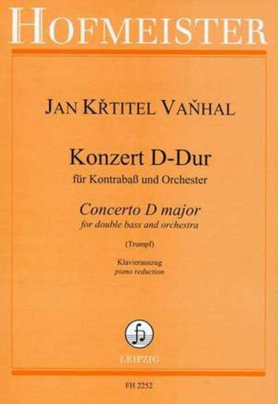 Concerto In D Major Double Bass/Piano Book