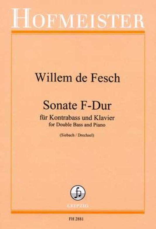 Sonata F Double Bass/Piano Book