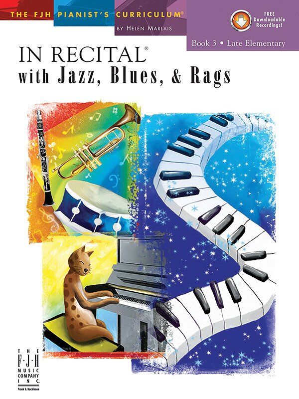 In Recital with Jazz Blues and Rags Book 3 Book/CD