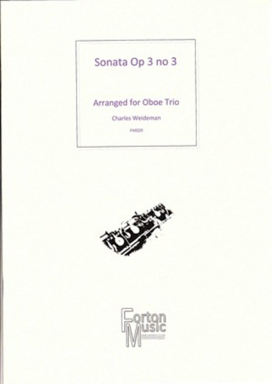 Sonata Opus 3 No 3 Oboe Trio (Softcover Book)