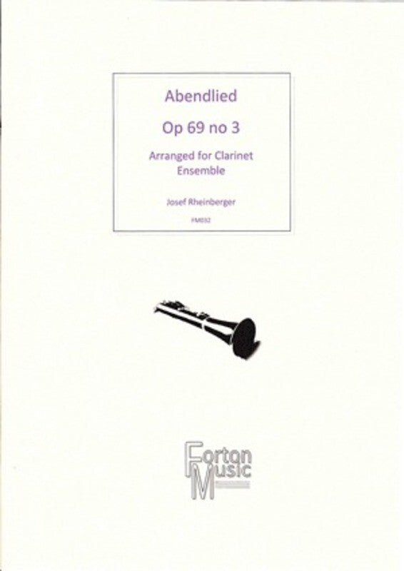 Abendlied Op 69 No 3 4 B Flute Alto And Bass Clarinet Book