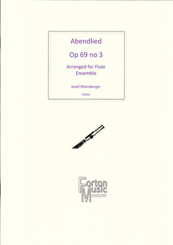 Abendlied Op 69 No 3 Flute Ensemble Book