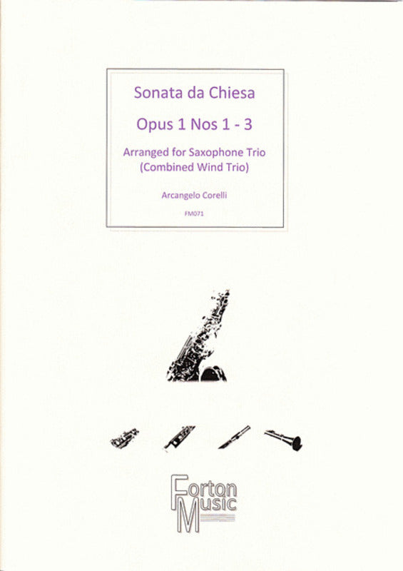 Sonata Da Chiesa Op 1 Nos 1 - 3 Saxophone Book Book