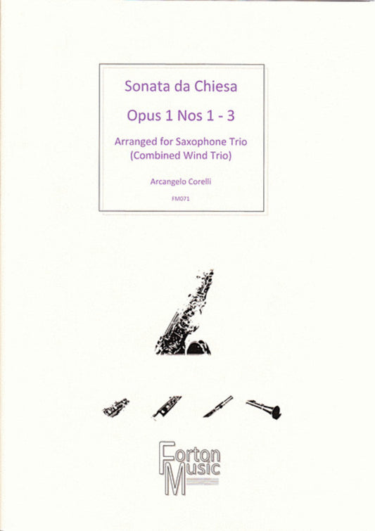 Sonata Da Chiesa Op 1 Nos 1 - 3 Saxophone Book Book