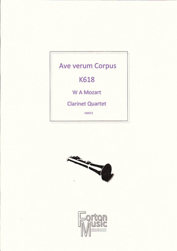 Ave Verum Corpus Clarinet Quartet Book