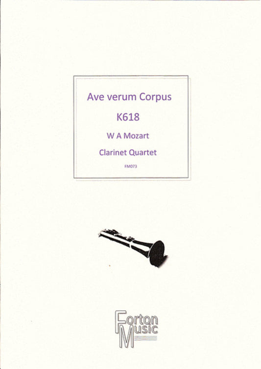 Ave Verum Corpus Clarinet Quartet Book