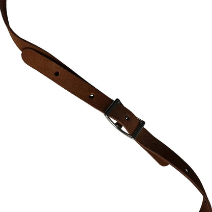 Franklin 5/8" Mandolin Suede Cognac Strap - Adjustable 37'' to 47'', Universal Loop, Made in USA [FM1-CG] — view 3