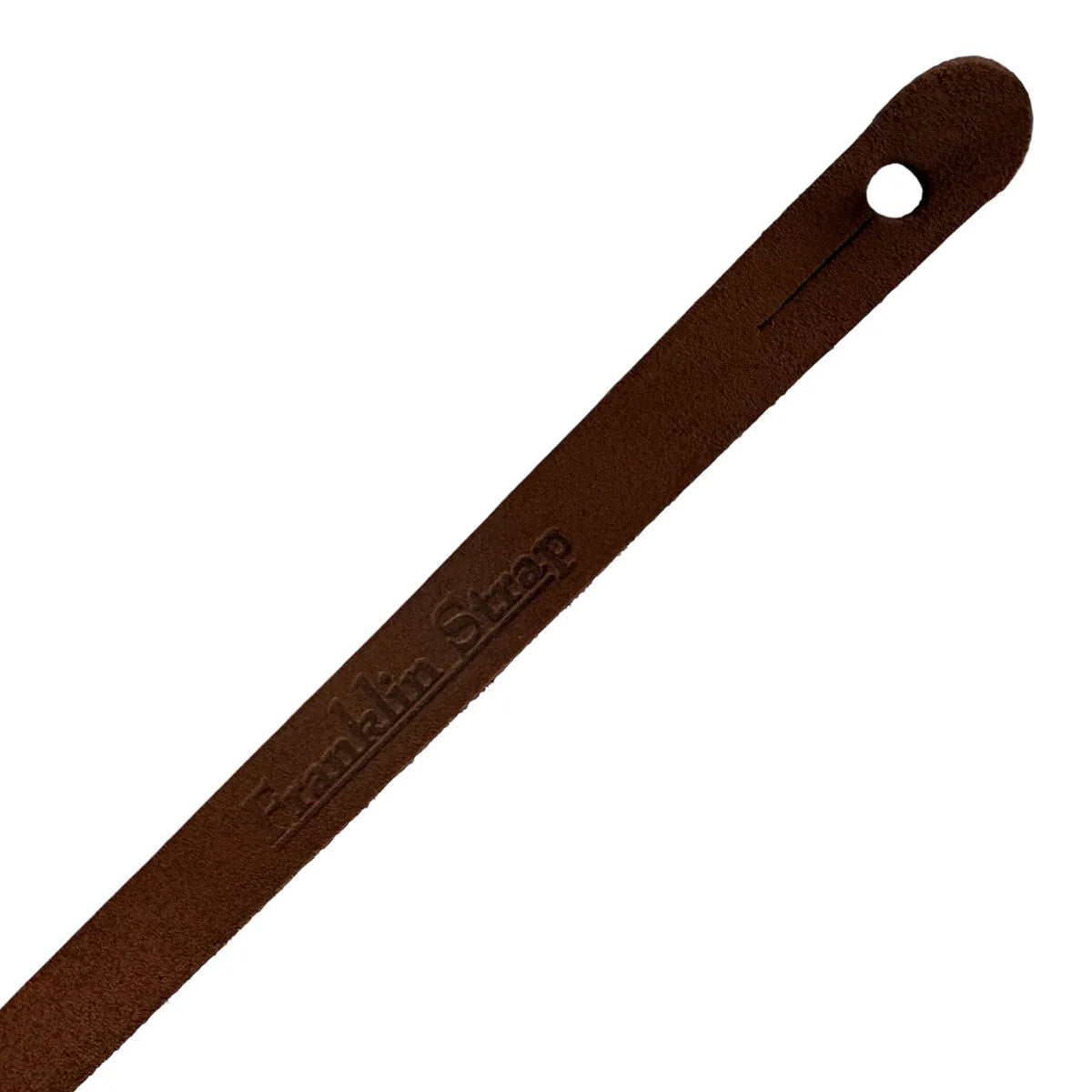 Franklin 5/8" Mandolin Suede Cognac Strap - Adjustable 37'' to 47'', Universal Loop, Made in USA [FM1-CG] — view 4