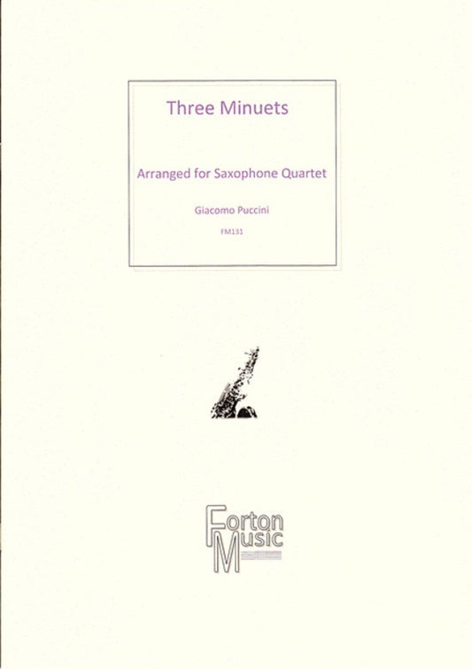 Three Minuets Saxophone Quartet SATB