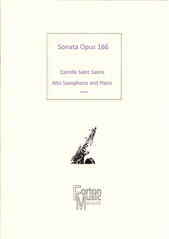 Saints-Saens - Sonata Op 166 Alto Sax/Piano (Softcover Book)