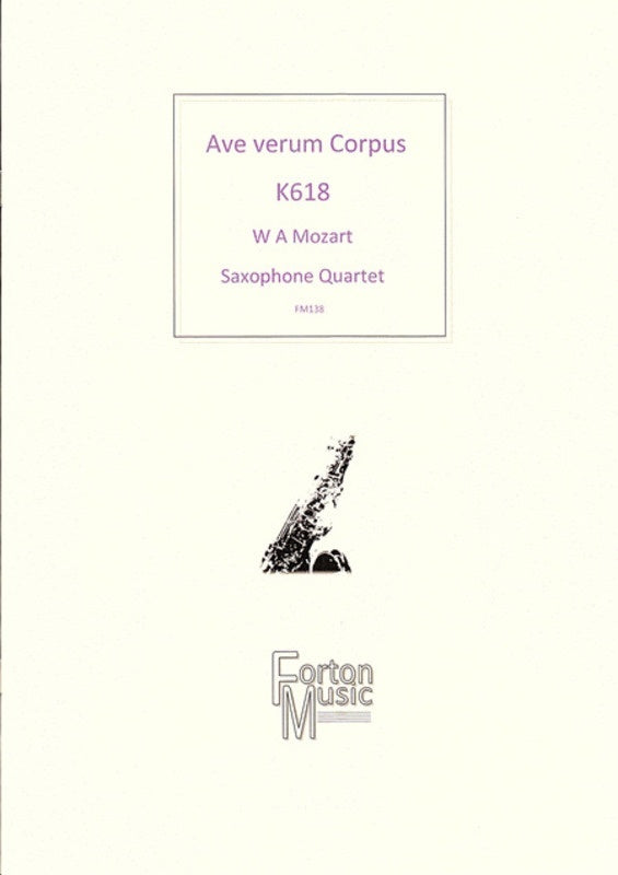 Ave Verum Corpus Saxophone Quartet SATB