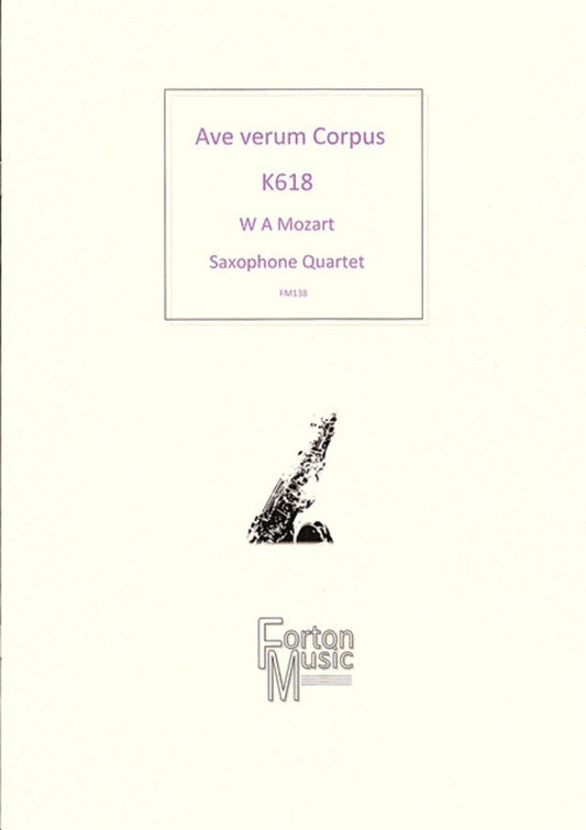 Ave Verum Corpus Saxophone Quartet SATB