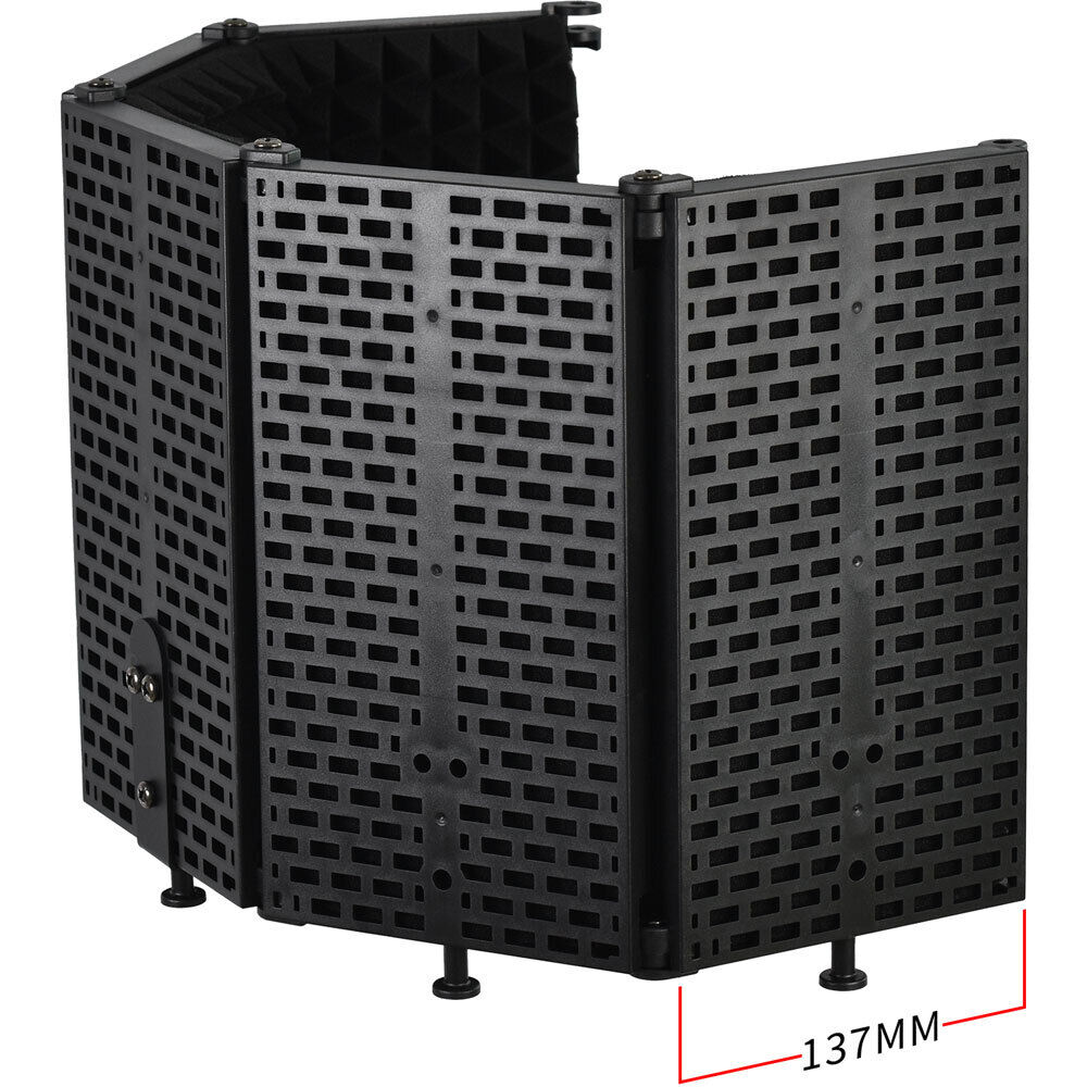 FZONE Large Foldable Microphone Isolation Shield with Mic Stand Mount & Triple Sound Insulation — view 5