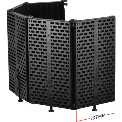 FZONE Large Foldable Microphone Isolation Shield with Mic Stand Mount & Triple Sound Insulation — view 5