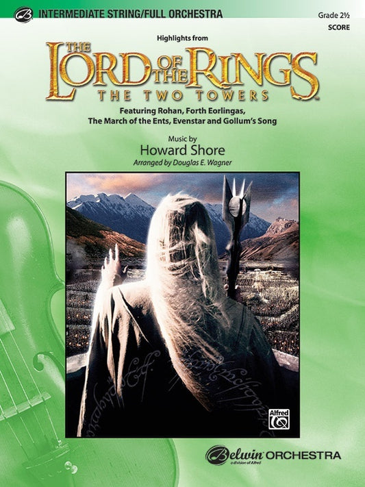 Lord of the Rings Two Towers Full Orchestra Sheet Music Score Gr 2.5