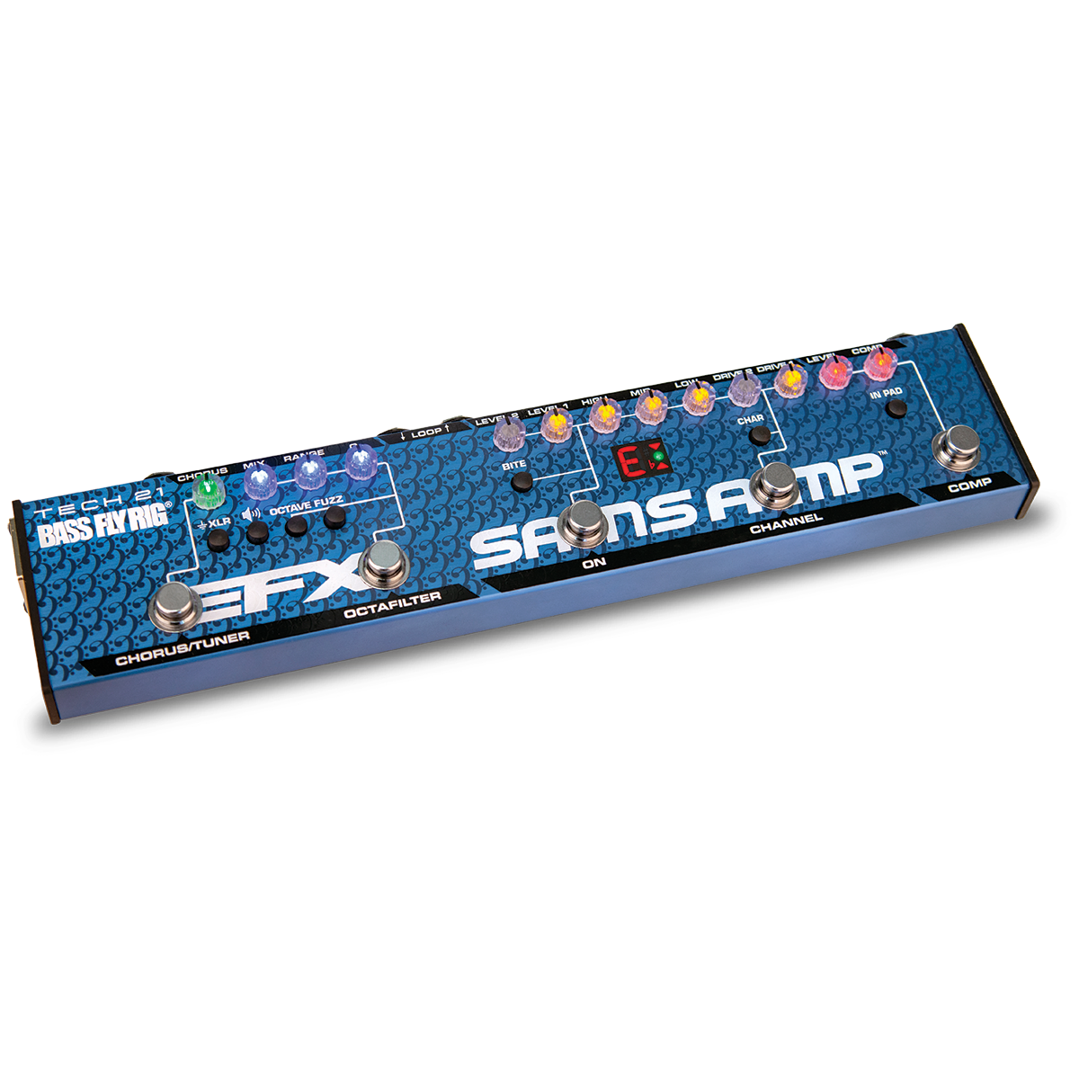 Tech 21 Bass Fly Rig Version 2 with SansAmp, Effects Loop, Octave, Fuzz, Chorus, and Chromatic Tuner — view 2