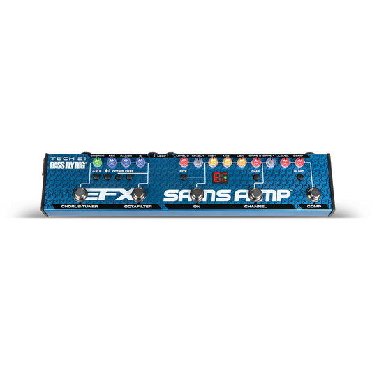 Tech 21 Bass Fly Rig Version 2 with SansAmp, Effects Loop, Octave, Fuzz, Chorus, and Chromatic Tuner