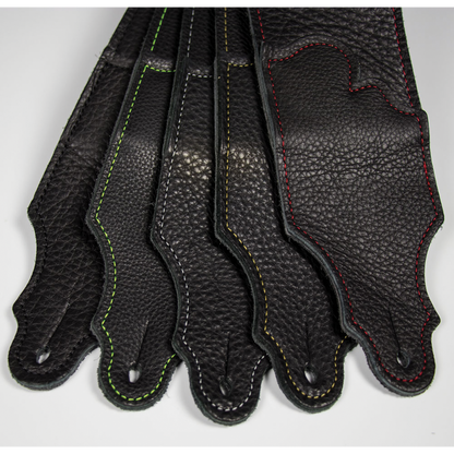 Franklin 2.5" Black Glove Leather Guitar Strap with Silver Stitching — view 5
