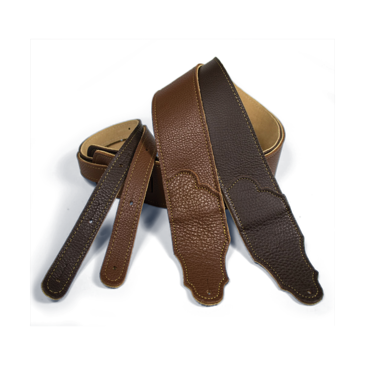 Franklin Original 2.5" Black Glove Leather Guitar Strap with Gold Stitching — view 2