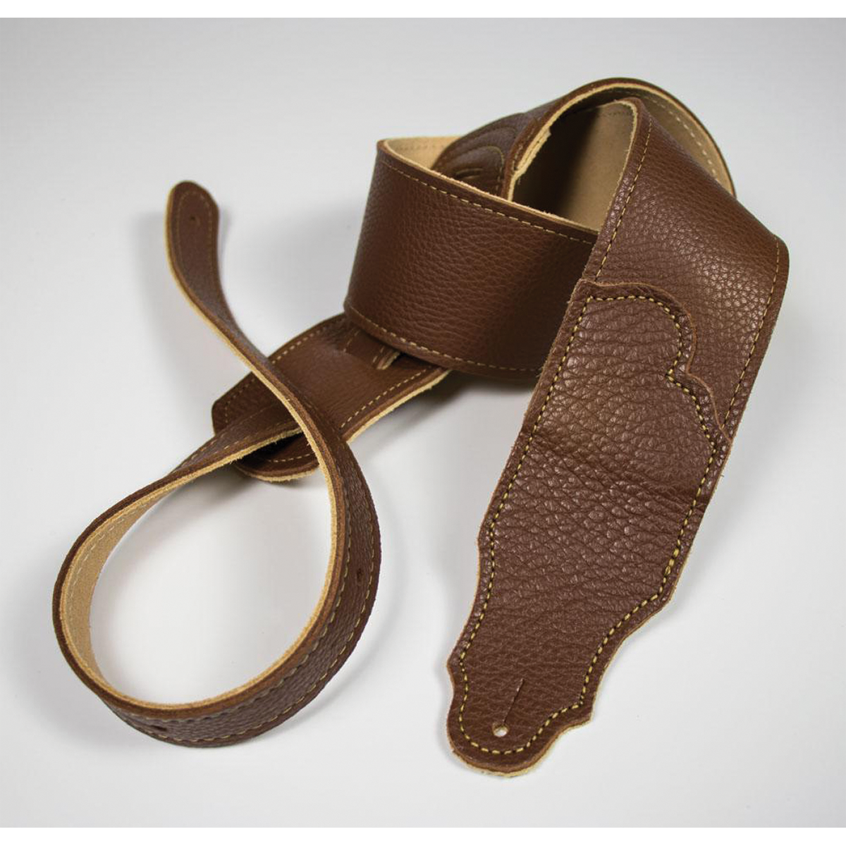 Franklin Original 2.5" Black Glove Leather Guitar Strap with Gold Stitching