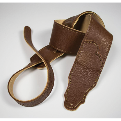 Franklin Original 2.5" Black Glove Leather Guitar Strap with Gold Stitching