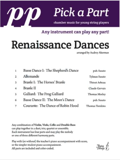Renaissance Dances Pick-A-Part String Ensemble Sheet Music by Akerman