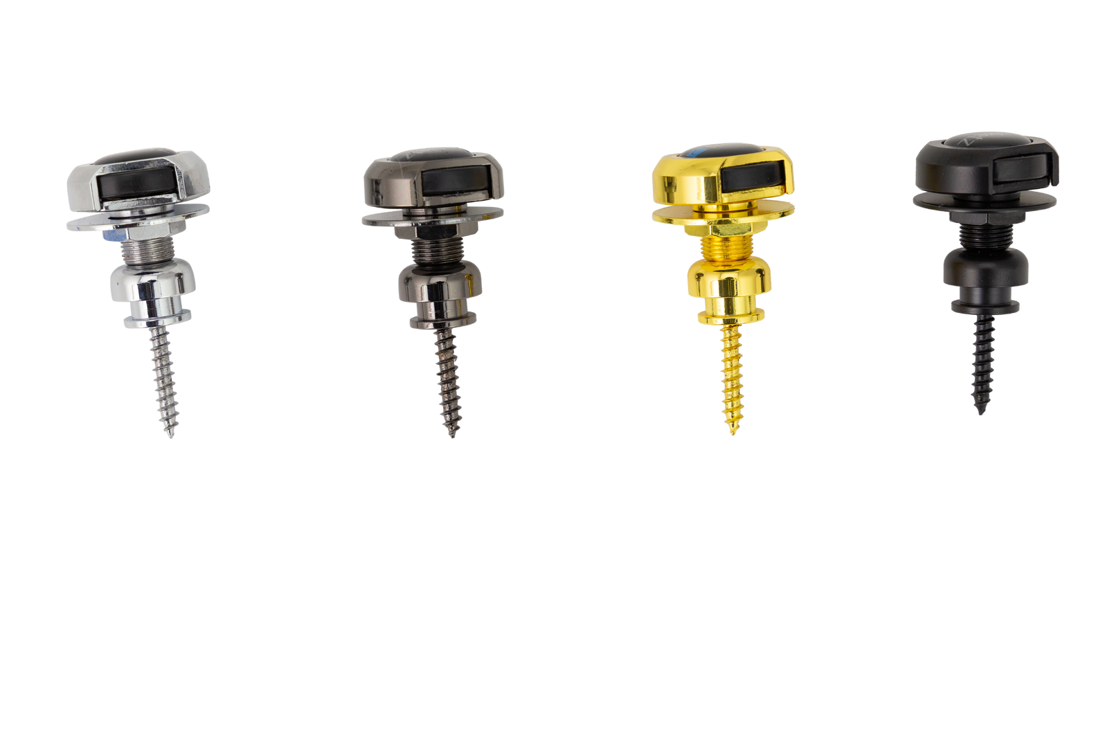 FRETZ Black Strap Lock Set - Durable Steel, 360-Degree Rotation, Side-Release Mechanism, Includes Mounting Hardware