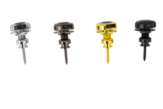 FRETZ Black Strap Lock Set - Durable Steel, 360-Degree Rotation, Side-Release Mechanism, Includes Mounting Hardware