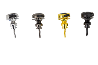FRETZ Chrome Strap Lock Set - Durable Steel with Side-Release Mechanism, 360-Degree Rotation, Includes Mounting Hardware